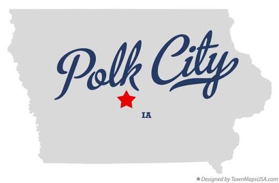 Map of Polk City, Iowa showing the areas covered by NeatNest cleaning services